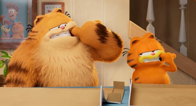 Garfield und sein Vater in Sony Pictures’ GARFIELD – EINE EXTRA PORTION ABENTEUER © 2023 Project G Productions, LLC