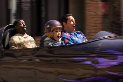 Lil Rel Howery “Moose”, Benjamin Bottani “Mel” und Zachary Levi “Harold” in Sony Pictures' HAROLD UND DIE ZAUBERKREIDE ©2024 CTMG. All Rights Reserved.