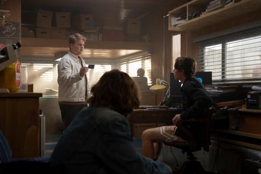 Julius Weckauf ("Justus Jonas"), Levi Brandl ("Bob Andrews") und Nevio Wendt ("Peter Shaw") in Sony Pictures' DIE DREI ??? UND DER KARPATENHUND Foto von: Tomás Correa ©2024 Wiedemann und Berg Film GmbH/Deutsche Columbia Pictures Filmproduktion GmbH