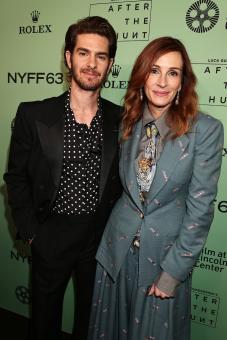 NEW YORK, NEW YORK – 26. SEPTEMBER: Andrew Garfield und Julia Roberts auf der nordamerikanischen Premiere von AFTER THE HUNT als Eröffnungsfilm des 63. New York Film Festivals in der Alice Tully Hall. (Foto von Dave Allocca / Starpix)