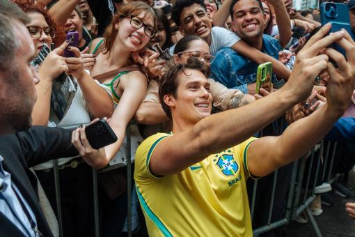 Nicholas Galitzine auf der Premiere von MASTERS OF THE UNIVERSE in São Paulo, Brasilien. 
