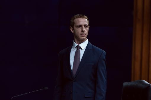 Mark Zuckerberg (Jeremy Strong) in Sony Pictures’ THE SOCIAL RECKONING.  © 2026 CTMG, Inc. All Rights Reserved.